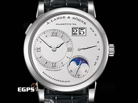 A. LANGE &amp; SÖHNE 朗格 Lange 1 Moonphase Platinum 192.025 P950鉑金材質 大日期窗、動力儲存顯示 日夜顯示月相功能&nbsp;2025年保單 僅試戴極新品&nbsp;手動上鏈 38.5mm