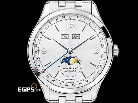 MONTBLANC 萬寶龍 Heritage Chronométrie Quantieme 傳承精密計時 MB112647 多功能 全日曆顯示 月相盈虧 不鏽鋼材質&nbsp;2025年保單 自動上鍊 40mm