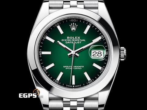 ROLEX 勞力士 Datejust 41 蠔式日誌型 DJ41 126300 不鏽鋼材質 Green Ombre&nbsp;漸層綠色 2026年保卡&nbsp;自動上鍊 41mm