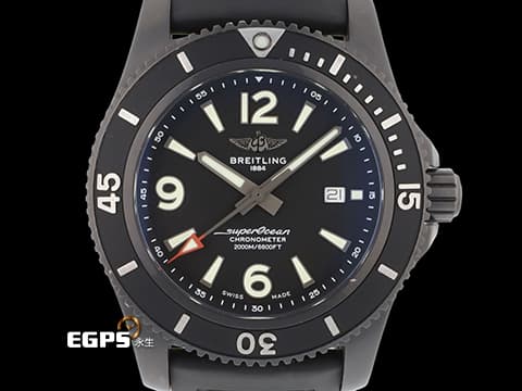 BREITLING百年靈 Superocean超級海洋系列 M17368 黑鋼材質 自動排氦閥門&nbsp;2000米防水潛水錶 自動上鍊 46mm&nbsp;
