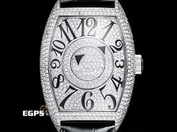 Franck Muller FM 法蘭穆勒 FM DOUBLE MYSTERY 雙重神秘 8880 DM D CD 酒桶型 18K白金材質 <font color="#05f0f0">原廠鑲嵌鑽石錶殼、滿天星面盤</font>&nbsp;黑色立體經典阿拉伯數字時標 自動上鏈 44x54mm