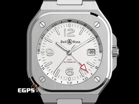 Bell &amp; Ross 柏萊士 Urban系列 BR-05 GMT White 不鏽鋼 BR05G-SI-ST 兩地時間  2026年保單&nbsp;自動上鍊 41mm