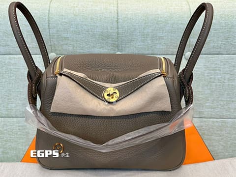 HERMES 愛馬仕 Lindy 26 金剛色&nbsp;大象灰（色號18）CC&nbsp;金扣&nbsp;&nbsp;