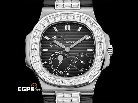 Patek philippe 百達翡麗 PP Nautilus 金鷹 鸚鵡螺 5712G 18K白金 灰色漸層面盤 精鑲鑽石錶圈、錶爾 2015年保單&nbsp;自動上鏈 43x38mm