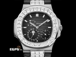 Patek philippe 百達翡麗 PP Nautilus 金鷹 鸚鵡螺 5712G 18K白金 <font color="#05f0f0">灰色漸層面盤 精鑲鑽石錶圈、錶爾</font> <font color="#ff0000">2015年保單</font>&nbsp;自動上鏈 43x38mm