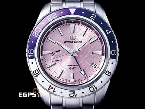 GRAND SEIKO 特級精工 GS 精工 Sport Collection SBGE313 Spring Drive GMT 不鏽鋼材質&nbsp;【銀座限定款】 限量450支 美麗、傳統、尊嚴的紫色兩地時間錶圈&nbsp;兩地時區 三日鍊 動能顯示&nbsp;2025年保卡&nbsp;自動上鍊 44mm