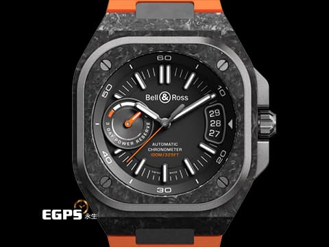 Bell &amp; Ross 柏萊士 BRX5R-BO-TC/SRB Carbon Orange 碳纖維及鈦金屬材質 動力儲存顯示&nbsp;2025年保卡 限量500只&nbsp;自動上鍊 41mm