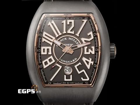 FRANCK MULLER 法蘭穆勒 Vanguard系列 V45 SC DT TT BR 5N  鈦金屬材質 灰色拉絲直條紋面盤 2025年保單 酒桶型 自動上鍊 44x54mm