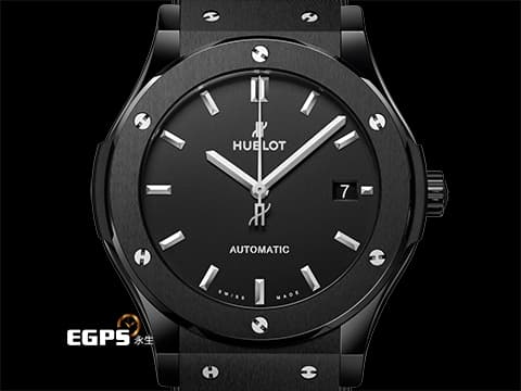 HUBLOT 宇舶 Classic Fusion 經典融合 511.CM.7170.RX 黑陶瓷材質&nbsp;啞光黑色面盤 大三針 2025年保單 自動上鍊 45mm