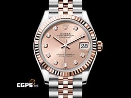 ROLEX 勞力士 Datejust 31 蠔式日誌型 278271 不鏽鋼&amp;18K玫瑰金材質 半金款 <font color="#fde5c9">原廠鑲嵌鑽石時標 日亮金色面盤</font>&nbsp;<font color="#FF0000">2026年木質保卡 紀念型五銖款錶帶</font>&nbsp;自動上鏈 31mm