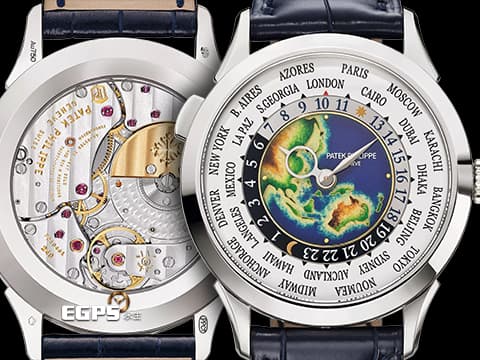 Patek Philippe 百達翡麗 PP錶 Complications 複雜功能時計 World Time 5231G-001 18K白金材質&nbsp;大明火掐絲琺瑯錶面（東南亞與大洋洲）世界時區、24小時、日夜顯示&nbsp;2022年保單 僅試戴收藏極新品&nbsp;自動上鍊 38.5mm