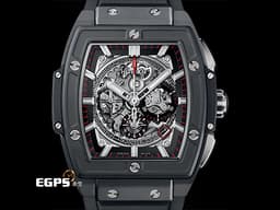Hublot 宇舶 Spirit of Big Bang Titanium Blue 大爆炸 靈魂系列 641.CI.0173.RX <font color="#05f0f0">黑色陶瓷錶圈、鏤空面盤</font>&nbsp;酒桶型 鈦金屬材質 <font color="#ff0000">2019年保卡</font>&nbsp;自動上鍊 42mm