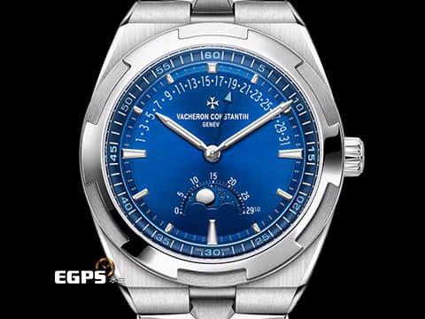 Vacheron Constantin 江詩丹頓 VC錶 Overseas Moon Phase Retrograde Date 縱橫四海 4000V/210A-B911 藍色太陽紋面盤 逆跳日期 月相盈虧 4000 V 不鏽鋼&nbsp;2024年保單 快拆錶帶裝置 附原廠皮錶帶、橡膠錶帶&nbsp;自動上鍊 41mm