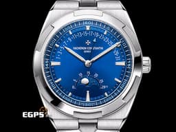 Vacheron Constantin 江詩丹頓 VC錶 Overseas Moon Phase Retrograde Date 縱橫四海 4000V/210A-B911 <font color="#3557de">藍色太陽紋面盤</font> 逆跳日期 月相盈虧 4000 V 不鏽鋼&nbsp;<font color="#ff0000">2024年保單 快拆錶帶裝置 附原廠皮錶帶、橡膠錶帶&nbsp;</font>自動上鍊 41mm