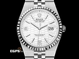 ROLEX 勞力士 Land-Dweller 127234 18K白金材質三角坑紋錶圈 <font color="#05f0f0">最新系列 陸行者 勞力士數一數二的透背錶款 醇白色蜂巢圖案錶面</font>&nbsp;<font color="#fafa01">絲滑服貼的最新錶帶設計</font>&nbsp;<font color="#FF0000">2026年保卡 纖薄紀念型（Flat Jubilee）錶帶</font>&nbsp;自動上鍊 36mm