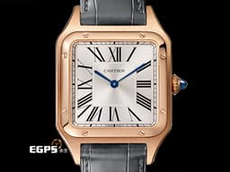 CARTIER 卡地亞 SANTOS DE CARITER  山度士 WGSA0021 18K玫瑰金材質&nbsp;&nbsp;<font color="#05f0f0">鍍銀磨砂陽光射線紋飾錶盤</font><font color="#FF0000">&nbsp;2025年保卡</font>&nbsp;石英機芯 32mm
