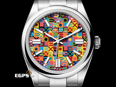 ROLEX 勞力士 Oyster Perpetual 41 蠔式恆動型 134300 不鏽鋼材質 最新款&nbsp;彩色花紋紀念面盤&nbsp;2026年保卡&nbsp;自動上鍊 41mm