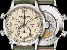 PATEK PHILIPPE 百達翡麗 PP錶 Calatrava Pilot Travel Time 飛行錶 5524G-010 白K金材質 <font color="#fdf5ed">復古風格漆面乳白色面盤 兩地時間 日夜顯示</font> <font color="#FF0000">2026年保單 官方新錶定價：2,096,000元&nbsp;</font><span style="font-size: 10pt;">自動上鍊 42mm</span>