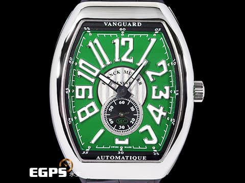 Franck Muller 法蘭穆勒 FM錶 Vanguard系列 Slim Vintage V41 綠色面盤 V41SS6AT 酒桶型 小秒針 不鏽鋼 2025年保單 自動上鍊 41mm
