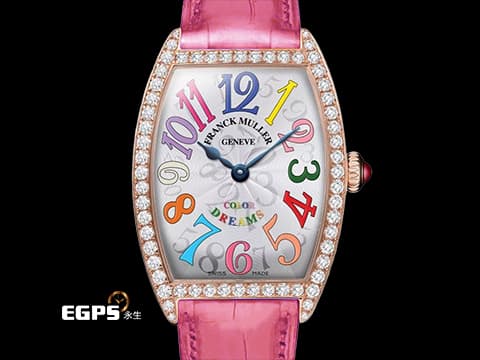 FRANCK MULLER 法蘭穆勒 2852QZCOLDRMD1R 18K玫瑰金材質 銀白色面盤 彩色阿拉伯數字時標 原廠鑲嵌鑽石錶圈&nbsp;石英機芯 43x31mm