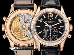 Patek Philippe 百達翡麗 PP錶 Complications Annual Calendar 複雜功能時計 飛返 計時碼表 年曆錶 5961R-010 18K玫瑰金材質 <font color="#05f0f0">原廠鑲嵌長方形鑽石錶圈、錶扣、時標</font> <font color="#ff0000">2016年保單</font>&nbsp;自動上鍊 40.5mm