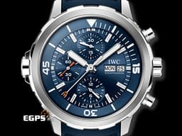 IWC 萬國 Aquatimer 海洋時計 IW376806 不鏽鋼材質<font color="#0066FF"> 藍色面盤 計時腕錶 快拆錶帶</font><font color="#FF0000"> 2025年保卡</font>&nbsp;潛水錶 自動上鍊 44mm