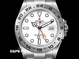 ROLEX 勞力士 Explorer II 蠔式 探險家二號 226570 <font color=#F0F0F0>白色面盤</font> 探二 <font color=#ffa500>橘色兩地時間指針</font> GMT 不鏽鋼 <font color=#FF0000>新式3285機芯 2025年新式保卡</font> 自動上鍊 42mm
