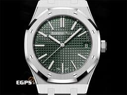 Audemars Piguet 愛彼 AP錶 Royal Oak 皇家橡樹 15510ST.OO.1320ST.09 <font color="#008000">軍綠色格紋面盤</font>&nbsp;15510 ST 不鏽鋼 大三針 <font color="#FF0000">2024年保單</font>&nbsp;自動上鍊 41mm