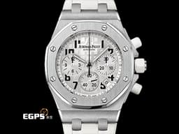 Audemars Piguet 愛彼 AP錶 Ladies Royal Oak Offshore 26283ST.OO.D010CA.01 皇家橡樹<font color="#b69a9a"> </font><font color="#cd0fe6">白色超大格紋面盤&nbsp;</font><span style="font-size: 10pt;">離岸型 計時碼表 <font color="#ff0000">絕美氣質ＡＰ女表 經典絕版品 </font>白色橡膠錶帶～<font color="#ffb7dd">&nbsp;</font></span><span style="font-size: 10pt;">自動上鍊 37mm</span>