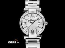 CHOPARD 蕭邦 Imperiale 388541-3004 帝王 系列 不鏽鋼材質 <font color="#05f0f0">原廠鑲嵌鑽石錶圈 鑲嵌紫水晶錶冠</font><font color="#FF0000">&nbsp;2025年保卡&nbsp;</font>鍊帶款 石英機芯 28mm