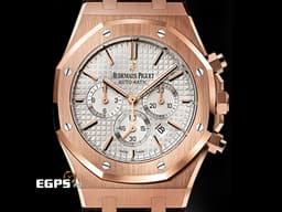 Audemars Piguet AP錶 愛彼 Royal Oak 皇家橡樹 18K玫瑰金材質 26320OR&nbsp;<font color="#fafa01">白色格紋面盤</font> 計時碼錶 <font color="#FF0000">台灣公司貨</font>&nbsp;自動上鏈 41mm