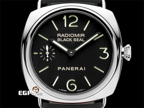 PANERAI 沛納海 Radiomir Black Seal PAM00183 黑豹 經典三明治夜光面盤 不鏽鋼 小秒針 復古 洋蔥頭錶冠 PAM183&nbsp;台灣公司貨&nbsp;手上鍊 45mm