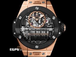 HUBLOT 宇舶 BIG BANG系列 MP-11 911.0Q.0118.RX <font color="#05f0f0">皇金3D碳纖維材質 鏤空面盤</font> <font color="#FF00FF">14天動力儲存 動力儲存顯示卷軸</font> <font color="#FF0000">2026年電子保卡 全球限量100只 新錶訂價：2,988,000元</font>&nbsp;自動上鍊 45mm