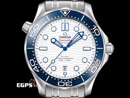OMEGA 歐米茄 Seamaster 海馬系列 52230422004001 <font color="#0582f5">白色陶瓷面盤 藍色陶瓷錶圈</font> 同軸擒縱 <font color="#FF0000">海馬300 2021年保卡 附原廠藍色橡膠錶帶</font>&nbsp;專業潛水錶300米防水 自動上鍊 42mm