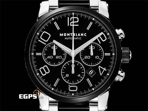 MONTBLANC 萬寶龍 Timewalker Chronograph 時光行者 經典 103094 計時碼表 黑陶瓷+不鏽鋼材質&nbsp;2025年保單 自動上鍊 43mm