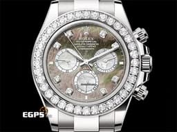 ROLEX 勞力士 Cosmograph Daytona 宇宙計時型 迪通拿 126579RBR 18K白金材質 <font color="#05f0f0">原廠鑲嵌36顆鑽石錶圈、8顆鑽石時標 鮮明對比黑、白兩色珍珠貝母面盤&nbsp;</font><font color="#FF0000">2026年保卡&nbsp;</font>賽車計時碼表&nbsp;自動上鏈 40mm