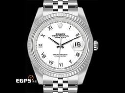 ROLEX 勞力士 DateJust DJ 36 16234 不銹鋼材質 <font color="#05f0f0">白色面盤 羅馬數字時標</font> <font color="#ff0000">紀念型 五銖錶帶</font> 自動上鍊 36mm