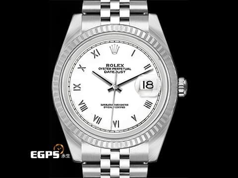 ROLEX 勞力士 DateJust DJ 36 16234 不銹鋼材質 白色面盤 羅馬數字時標 紀念型 五銖錶帶 自動上鍊 36mm