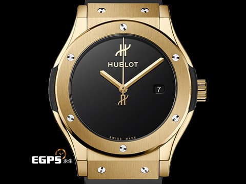 HUBLOT 宇舶 Classic Fusion 經典融合 542.VX.1230.RX.MDM 18K黃金材質 簡約黑色面盤 大三針 2026年電子保單 自動上鍊 42mm