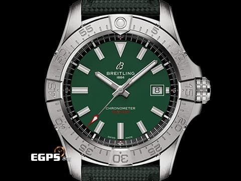 BREITLING 百年靈 Avenger 42 復仇者系列 A17328101L1X1 不鏽鋼材質&nbsp;綠色面盤&nbsp;2025年保卡 自動上鍊 42mm