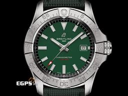 BREITLING 百年靈 Avenger 42 復仇者系列 A17328101L1X1 不鏽鋼材質&nbsp;<font color="#009100">綠色面盤</font>&nbsp;<font color="#FF0000">2025年保卡</font> 自動上鍊 42mm