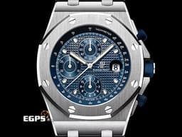AUDEMARS PIGUET 愛彼 AP錶 ROYAL OAK OFFSHORE 26237ST.OO.1000ST.01 不鏽材質鋼 皇家橡樹 離岸型 <font color="#0582f5">25週年 1993年復刻版 藍色格紋面盤</font>&nbsp;<font color="#FF0000">2021年保卡</font>&nbsp;計時碼表 自動上鍊 42mm