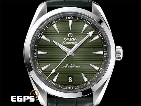 OMEGA 歐米茄 Seamaster 海馬 Aqua Terra 150 系列 22013412110001 綠色甲板紋面盤 大三針 不鏽鋼 同軸擒縱&nbsp;2022年台灣公司貨&nbsp;自動上鍊 41mm