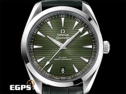 OMEGA 歐米茄 Seamaster 海馬 Aqua Terra 150 系列 22013412110001 <font color="#487407">綠色甲板紋面盤</font> 大三針 不鏽鋼 同軸擒縱&nbsp;<font color="#FF0000">2022年台灣公司貨</font>&nbsp;自動上鍊 41mm