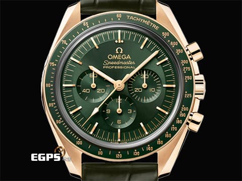 OMEGA 歐米茄 Speedmaster Moonwatch Professional 超霸 速霸&nbsp;Moonshine金&nbsp;31063425010001&nbsp;綠色面盤 綠油金&nbsp;專業 登月錶 計時碼表&nbsp;3861機芯&nbsp;2025年保卡 同軸擒縱 手上鏈 42 mm