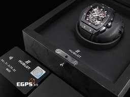 Hublot 宇舶 Spirit of Big Bang Titanium Blue 大爆炸 靈魂系列 641.CI.0173.RX <font color="#05f0f0">黑色陶瓷錶圈、鏤空面盤</font>&nbsp;酒桶型 鈦金屬材質 <font color="#ff0000">2019年保卡</font>&nbsp;自動上鍊 42mm