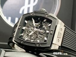 Hublot 宇舶 Spirit of Big Bang 大爆炸 靈魂系列 642.NM.0170.RX 計時碼表 <font color="#05f0f0">鈦金屬材質 黑色陶瓷錶框</font> <font color="#ff0000">鏤空面盤 2022年電子保單 快拆式錶帶 </font>自動上鍊 42mm