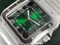 CARTIER 卡地亞 Santos de Cartier 山度士 WSSA0062 <font color="#7dd146">漸層綠色錶盤</font> 大型 不鏽鋼 <font color="#FF0000">2026年保卡 最新QuickSwitch錶帶更換系統&nbsp;</font>自動上鍊 39.8mm