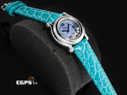 CHOPARD 蕭邦 Happy Sport 快樂鑽  Happy Fish 快樂魚 27/8245-23 不鏽鋼材質 <font color="#05f0f0">珍珠貝母面盤 2顆圓形及魚造型跑鑽</font> 石英機芯 26mm