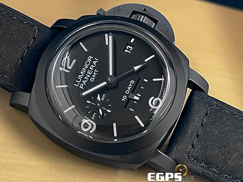 PANERAI 沛納海 Luminor PAM335 PAM00335 Luminor 1950 10 Days 黑色陶瓷 十日鍊 動能儲存 日夜顯示 GMT 透明錶背 極新錶況  自動上鏈機芯   44mm